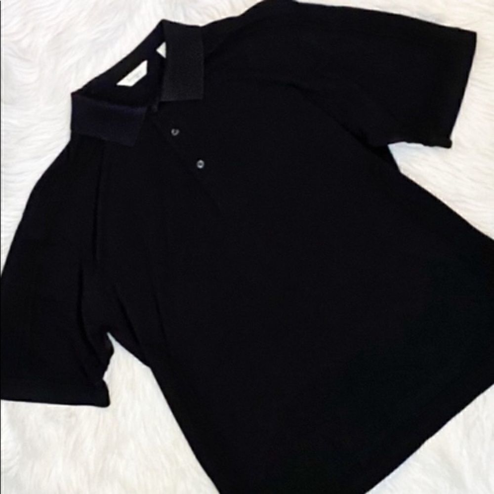 SALE Turnbury Short Sleeve Polo Shirt Black Size Large